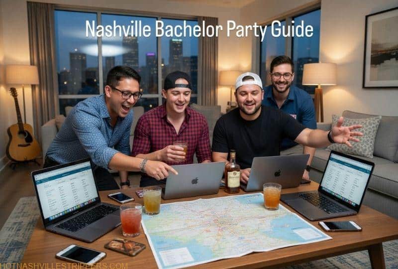 friends planning a Nashville bachelor party weekend itinerary