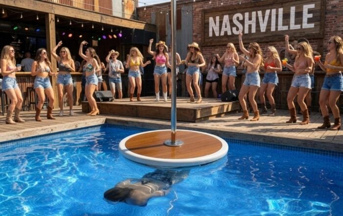Topless pool party with a private Nashville stripper poolside